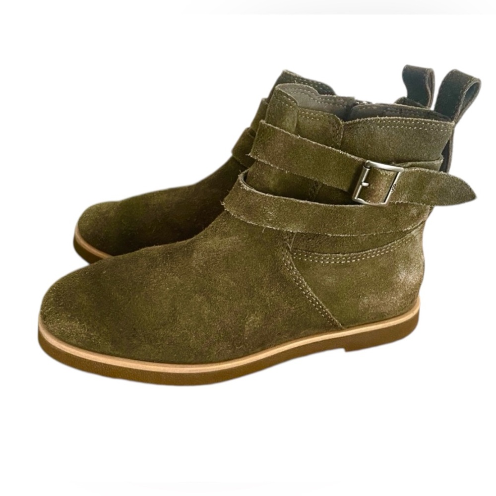 UGG Josefene women’s green suede double strap ankle boot buckle detailing size 6